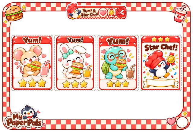 Yum! cards and Star Chef award